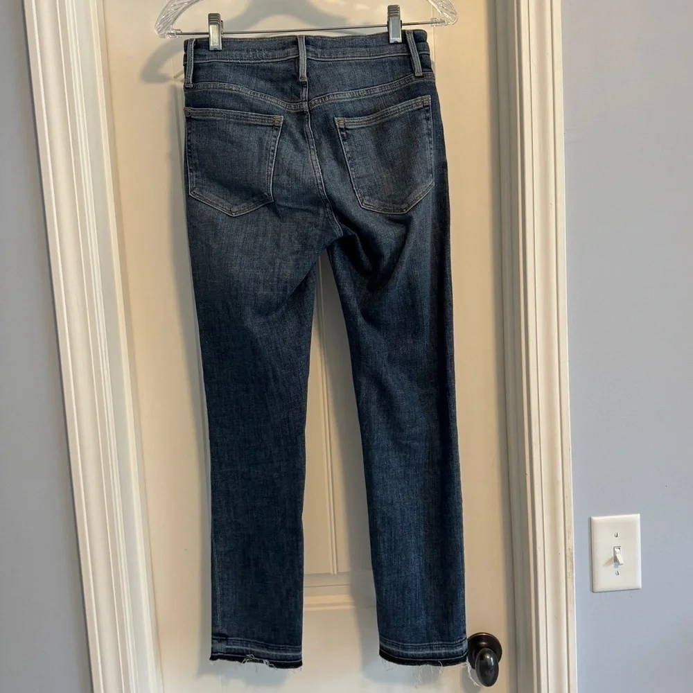Frame 24 Le Nouveau Straight Jeans w/ Split Hem